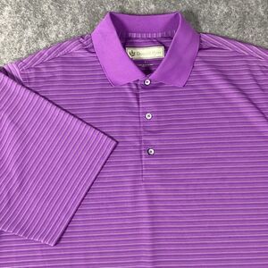 Donald Ross Men's Short Sleeve Purple Pin Striped Golf Polo Shirt Size Large